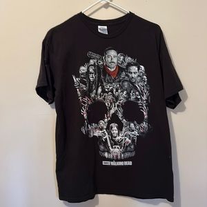 The Walking Dead Men’s T-shirt Graphics Skull Black Size Large Slight Flaw L
